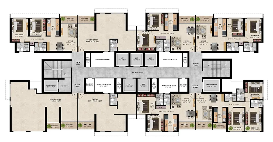 Shiv Sai Paradise Majiwada Floor Plans