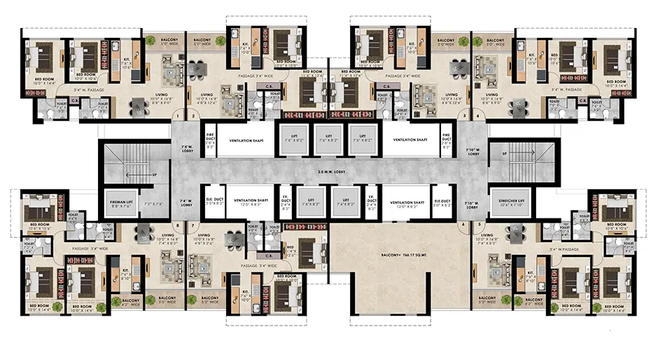 Shiv Sai Paradise Majiwada Floor Plans